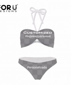Customized Bow Stitch Bikini Swimwear Set for Women and Girls