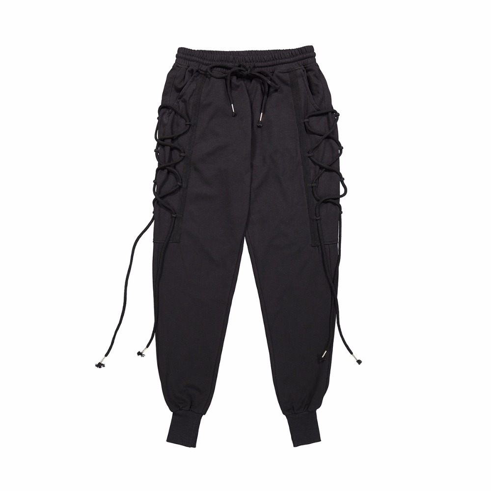 Joggers Cargo Pants Reflective Stripe Fashion Streetwear Hip Hop Sweatpants  Black White Patchwork Hipster Mens Trousers