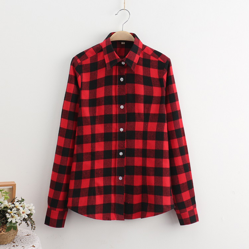 Factory Sample 2017 New cotton Checkered plaid blouses shirt Cage ...