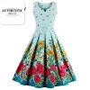 Vintage 1950s Floral Bee Print Party Dress with Sashes - Sleeveless Summer Dress