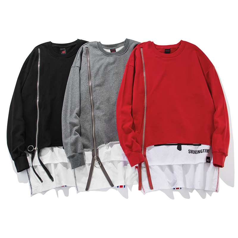 Extended Pullover Sweatshirt with Zippers - Factory Sample Extended Pullover Sweatshirt with Zippers - Factory Sample