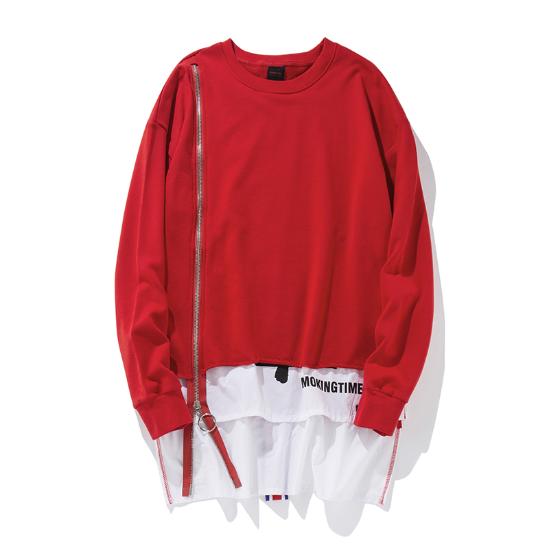 Extended Pullover Sweatshirt with Zippers - Factory Sample Extended Pullover Sweatshirt with Zippers - Factory Sample