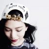 Vintage Style Faux Snakeskin Snapback with Metal Plate Detail