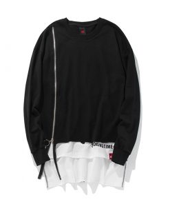 Extended Pullover Sweatshirt with Zippers - Factory Sample