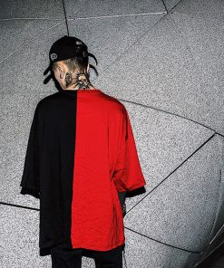 Custom Two-Tone Split Clown Print T-Shirt - Factory Sample