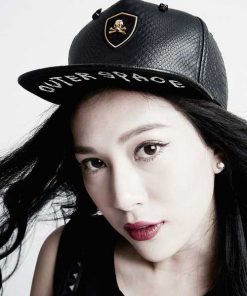 Vintage Style Faux Snakeskin Snapback with Metal Plate Detail