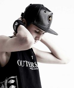 Vintage Style Faux Snakeskin Snapback with Metal Plate Detail