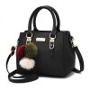 Black Leather Tote Bag with Tassels