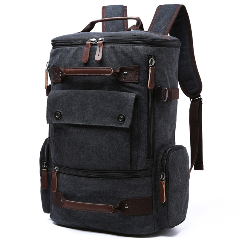Men Laptop Backpack 15 Inch Rucksack Canvas School Bag Travel Backpacks ...