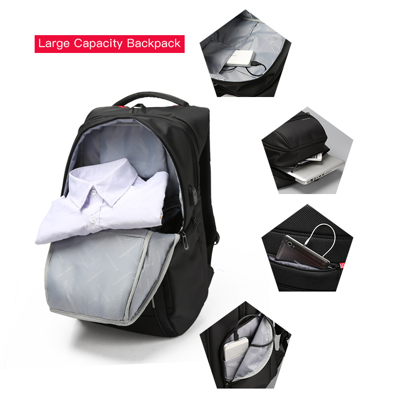 Kingsons 15.6 Laptop Backpacks USB Charging Schoolbag Anti-theft