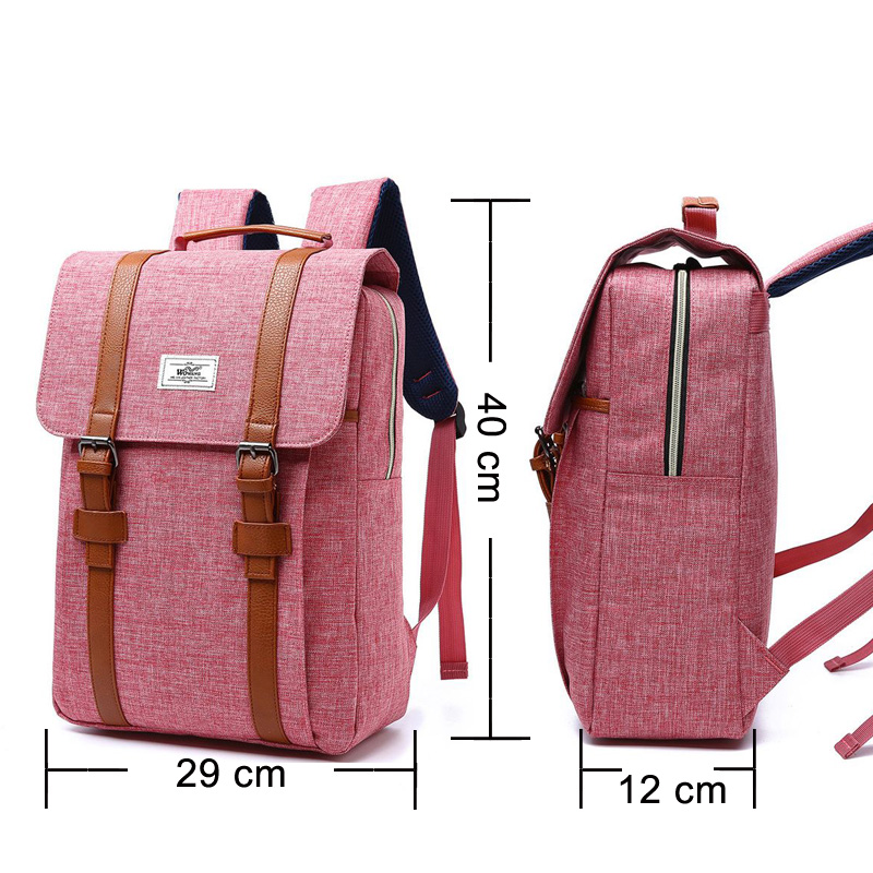 Women Men Vintage Canvas Bag Backpacks School Bag Large Capacity Laptop Backpack 