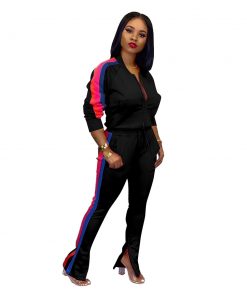 Custom Striped Womens Tracksuits (30 sets minimum order)