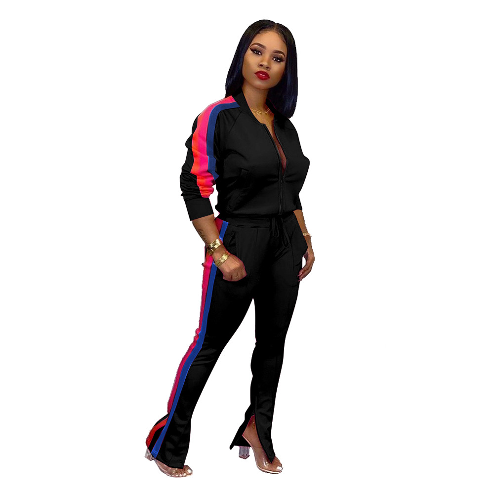 Custom Striped Womens Tracksuits (30 sets minimum order)