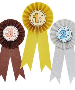 24-Pack 1st 2nd 3rd Place Award Rosette Ribbons for Sports & Events