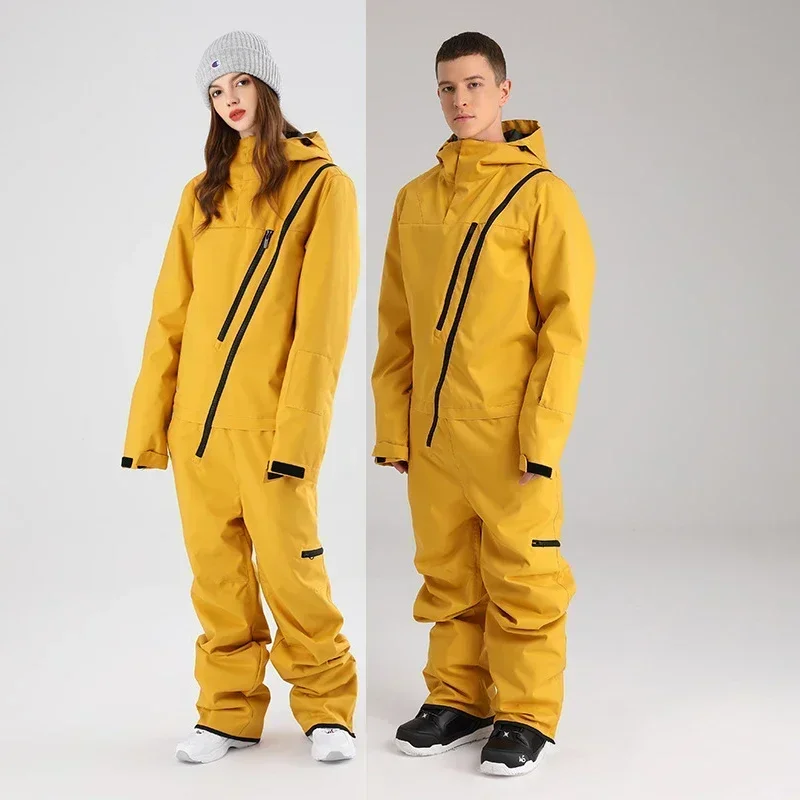 2024 One-Piece Ski Suit Men Women Winter Snowboard Jumpsuit Waterproof Windproof 2024 New One-Piece Ski Suit Women Men Overalls Warm Sport Snowboard Jacket Ski Jumpsuits Wind Proof Waterproof Winter Clothing