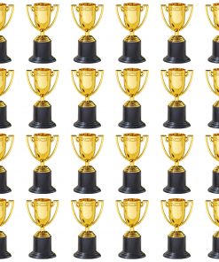 24 Pack Mini Gold Participation Trophies for Sports Tournaments (4 in)