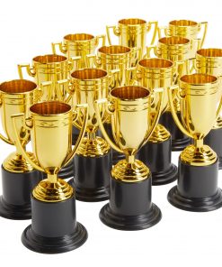 24 Pack Mini Gold Participation Trophies for Sports Tournaments (4 in)