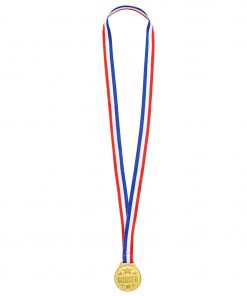 Juvale 12 Pack Gold Medals for Kids - Award Ribbons & Trophies (1.5 in)
