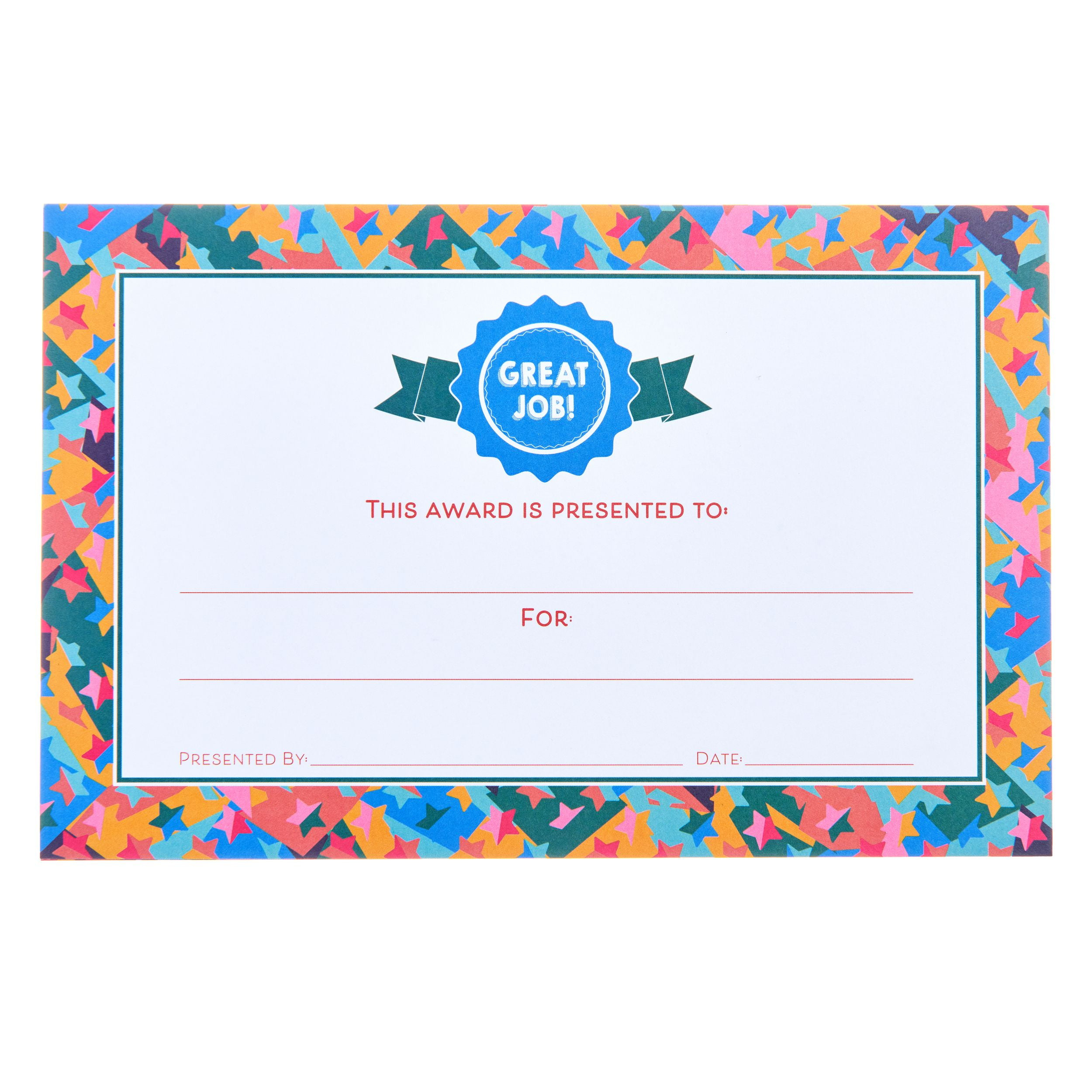 Gartner Studios "Great Job" Certificates - Unisex Paper Recognition Awards, 20 Pack