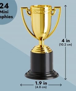 24 Pack Mini Gold Participation Trophies for Sports Tournaments (4 in)