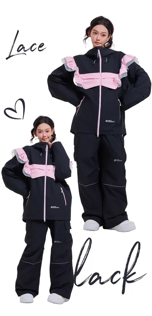 HIGH EXPERIENCE 2024 Skiwear Single/Double Board Windproof, Waterproof, Warmand Women's Skiwear Jacket Ski Pants ski  Set
