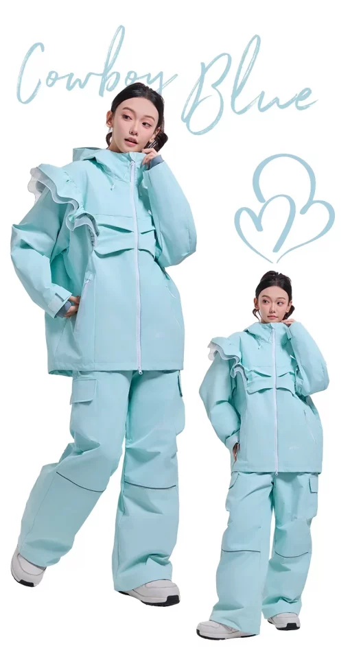 HIGH EXPERIENCE 2024 Skiwear Single/Double Board Windproof, Waterproof, Warmand Women's Skiwear Jacket Ski Pants ski  Set