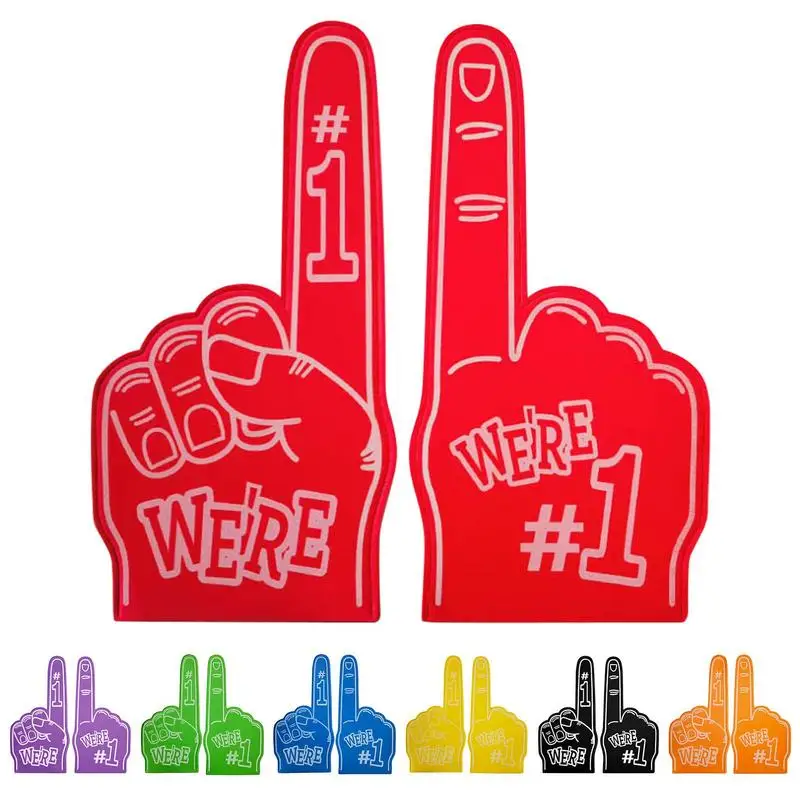18-Inch Cheerleading Foam Finger Gloves - Sports Fan Cheer Prop Cheer Up Foam Fingers For Sports Number 1 Cheer On Cheerleading Props Hand Finger Gloves 18 Inch Sports Cheer Fan Finger