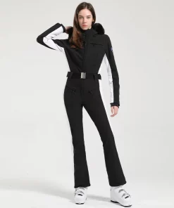 GSOU SNOW One-piece Ski Suit Women Thickening Snowboard Female Overalls Winter Windproof Waterproof Breathable Clothing Skiing
