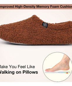 HomeTop Women's Cozy Memory Foam Loafer Slippers - Indoor Outdoor Comfort