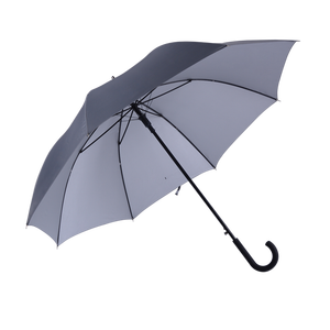 Stick  Auto Open Black J Hook Handle Windproof UV Protection Straight  For Promotional Gift