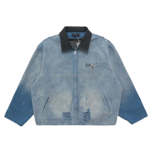 custom windproof canvas  high quality heavyweight worn wash fade casual