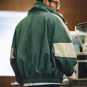 Maden Wholesale Men  Vintage Workwear Detachable Double Zipper Loose-Fit Oversized Color Block Spliced Coats Autumn Spring