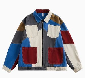 Custom Unisex  Spring Fashion Long Sleeves Color Block Outdoor Windbreaker  Coat for Man Oversized