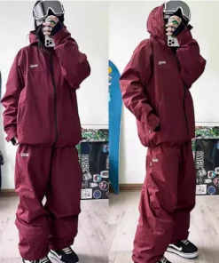 John snow 2024 New Male female couple Single and double board Ski suit set Loose type waterproof keep warm Ski pants ski jackets