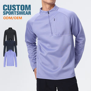 Custom Logo Men's Outdoor Active Top Quick-Drying Semizip Fitness Training  for Cycling Running Fashionable Soft Wear