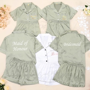 Personalized Bridesmaid Pajamas, Monogram Bridal Pajamas, Flower Girl Pajamas, Bachelorette Gift Idea