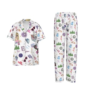 All-over print Women's Trousers Pajamas Set with Cute Trendy All Over Print Fast Shipping Too!