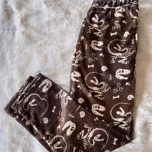 Fluffy Dino Bones Pajama Pants | Cozy & Cute Dinosaur Skeleton Lounge Pants