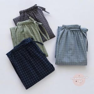 Long Cotton Pants Winter Pyjama Pants Loungewear Cotton Pants Women Cotton Pants for Men Gingham Long Pants Cotton Pyjamas Gifts for Him