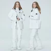 Women's 10K Pure White Ski Suit Set - Waterproof Snowboard Clothing for Winter
