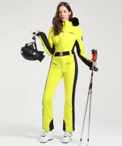 GSOU SNOW One-piece Ski Suit Women Thickening Snowboard Female Overalls Winter Windproof Waterproof Breathable Clothing Skiing
