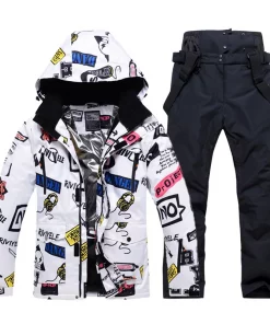 New Men Women Couples Ski Suit Winter Windproof Thick Warm Skiing Jacket and Pants Set Outdoor Snow Snowboarding Costumes