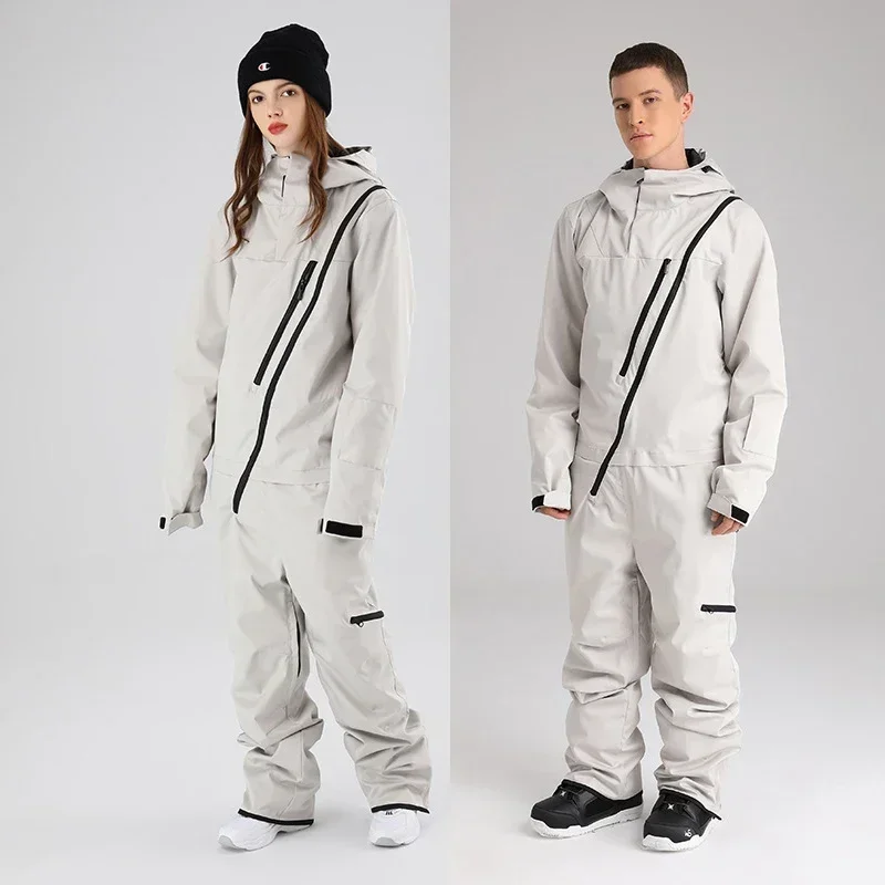 2024 New One-Piece Ski Suit Women Men Overalls Warm Sport Snowboard Jacket Ski Jumpsuits Wind Proof Waterproof Winter Clothing