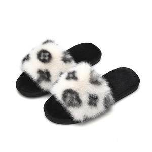 New flower slippers  flat slippers women's home winter warm fashion plush open cotton slippers for women
