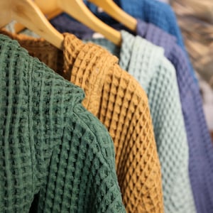 Unique Waffle Cotton Robe,  Cotton Bathrobe, Waffle Robe Bridesmaid, Christmas Gift