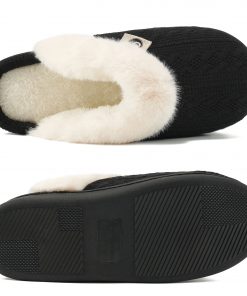 Ecetana Women's Warm Knit House Slippers with Memory Foam, Comfy & Lined