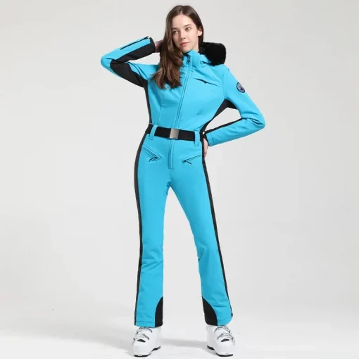 Gsou Snow Professional Double Board Ski Suit Windproof One-piece Ski Suit Thick Warm Waterproof Slim Outdoor Ski Suit Female