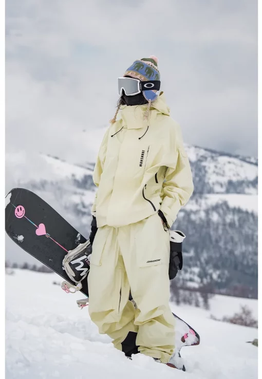 JOHN Full Pressure Adhesive 3L Ski Suit Women's 2024 Snowboard Clothes Single Board Double Board Assault Jacket Snow Pants