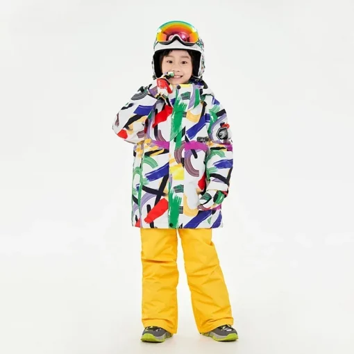 Children's Ski jacket Thickened Snow Proof Boys and Girls' Professional Ski Top Coat Kid Ski Suit Outfit Children Snow Clothes