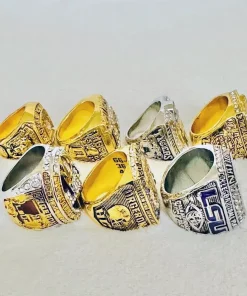 LSU Tigers NCAA Football Championship Rings Set - 7 National Titles